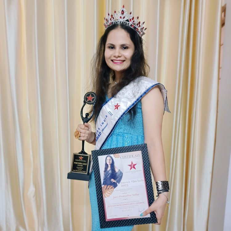 Janvi Pinakinbhai Suthar's Dazzling Triumph as Miss Ahmedabad 2023 in Forever Miss India Beauty Pageant